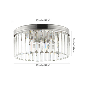 Safavieh Ruslen Flush Mount Brushed Nickel Glass/Metal FLU4050A