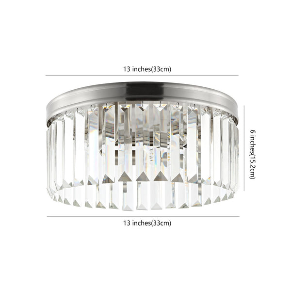 Safavieh Ruslen Flush Mount Brushed Nickel Glass/Metal FLU4050A