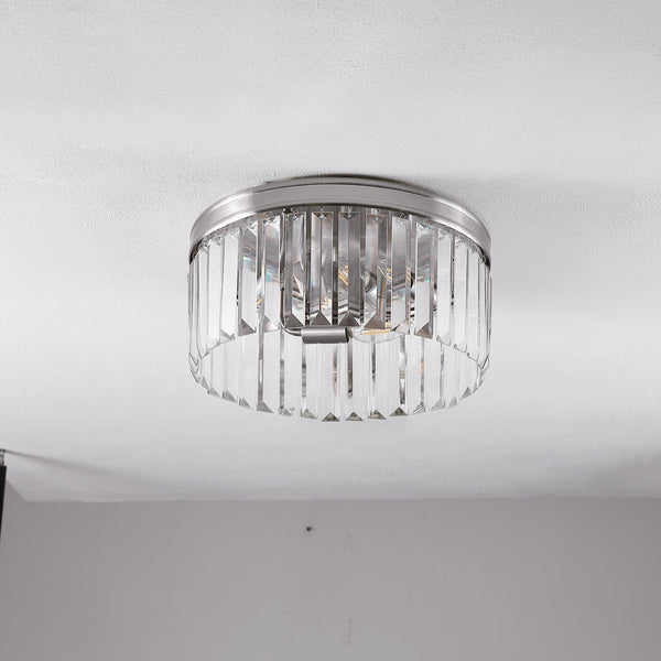 Safavieh Ruslen Flush Mount Brushed Nickel Glass/Metal FLU4050A