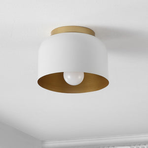 Safavieh Peale Flush Mount White/Gold Iron FLU4063A