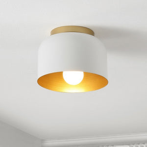 Safavieh Peale Flush Mount White/Gold Iron FLU4063A