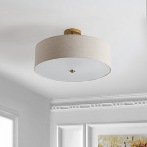Safavieh Jolana Flush Mount Gold Iron/Fabric Shade FLU4069A