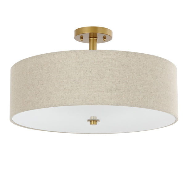 Safavieh Jolana Flush Mount Gold Iron/Fabric Shade FLU4069A
