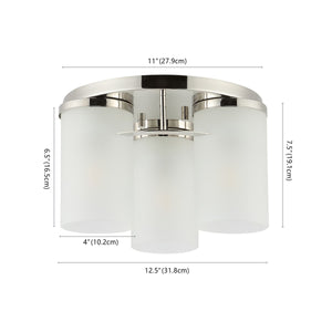 Safavieh Jeffra Flush Mount Brushed Nickel/Acid Glass Ceramic/Iron FLU4070A