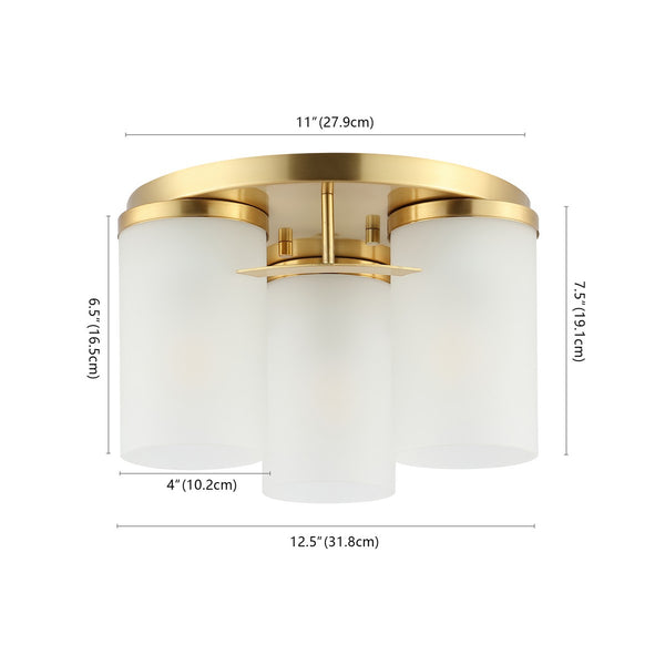 Safavieh Jeffra Flush Mount Brass Gold/ Acid Glass Ceramic/Iron FLU4070B