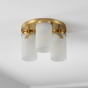 Safavieh Jeffra Flush Mount Brass Gold/ Acid Glass Ceramic/Iron FLU4070B