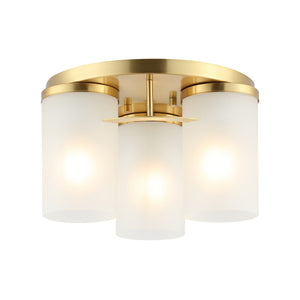 Safavieh Jeffra Flush Mount Brass Gold/ Acid Glass Ceramic/Iron FLU4070B