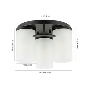 Safavieh Jeffra Flush Mount Black/ Acid Glass Ceramic/Iron FLU4070C