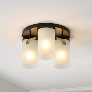 Safavieh Jeffra Flush Mount Black/ Acid Glass Ceramic/Iron FLU4070C