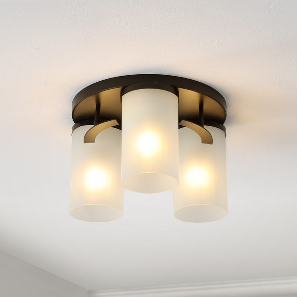 Safavieh Jeffra Flush Mount Black/ Acid Glass Ceramic/Iron FLU4070C