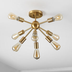 Safavieh Gannet Flush Mount Brass Gold Iron/Ceramic FLU4073A