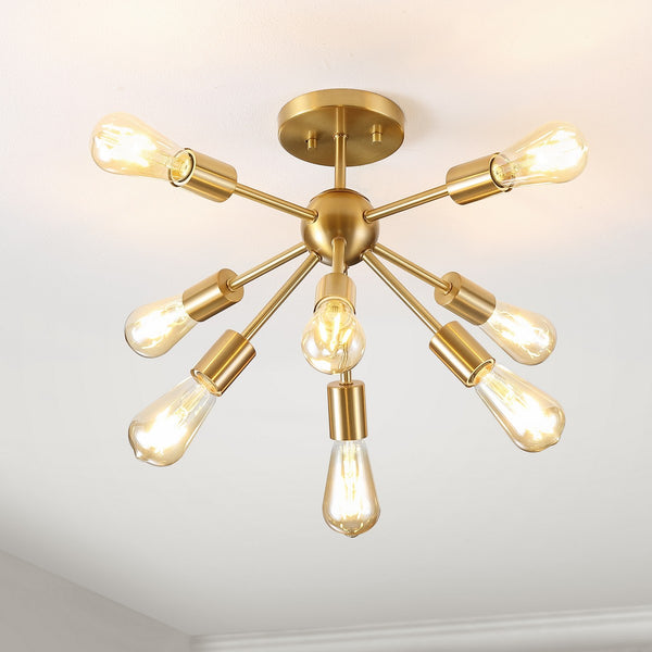 Safavieh Gannet Flush Mount Brass Gold Iron/Ceramic FLU4073A