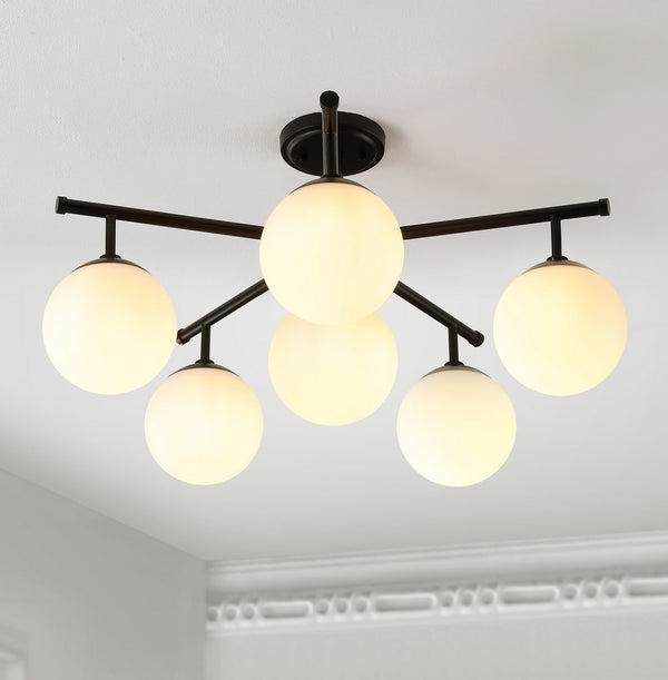 Safavieh Briette Flush Mount Black Iron FLU4079B