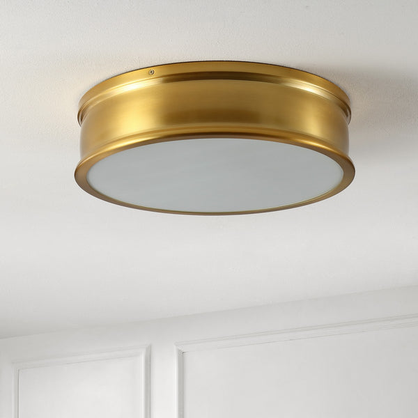 Safavieh Adria Flush Mount Brass Gold Iron FLU4080A