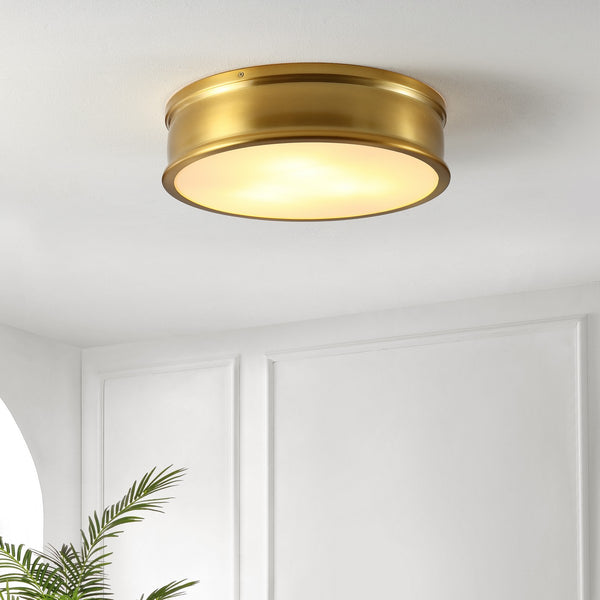 Safavieh Adria Flush Mount Brass Gold Iron FLU4080A