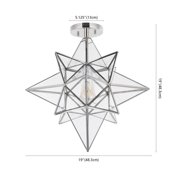 Safavieh Abrielle Flush Mount Brushed Nickel/White Glass Iron FLU4081A