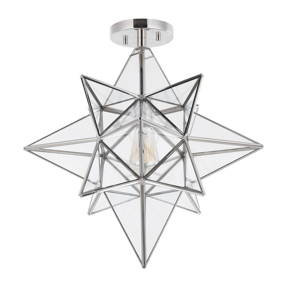 Safavieh Abrielle Flush Mount Brushed Nickel/White Glass Iron FLU4081A