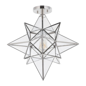 Safavieh Abrielle Flush Mount Brushed Nickel/White Glass Iron FLU4081A