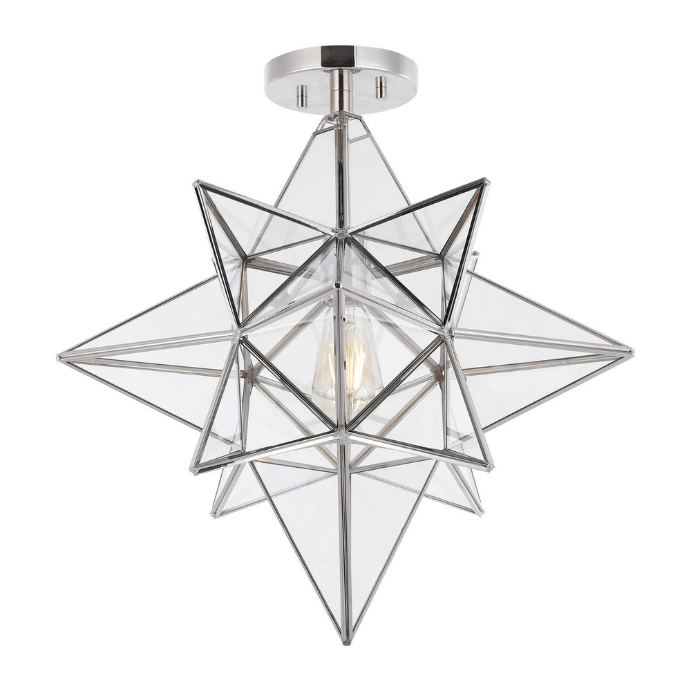 Safavieh Abrielle Flush Mount Brushed Nickel/White Glass Iron FLU4081A