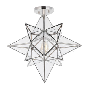 Safavieh Abrielle Flush Mount Brushed Nickel/White Glass Iron FLU4081A