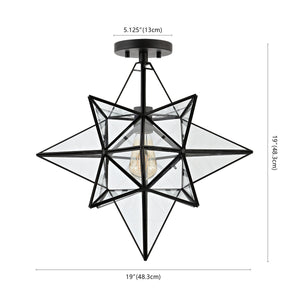 Safavieh Abrielle Flush Mount Black/ Clear Mercury Glass Iron FLU4081C