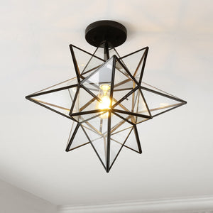 Safavieh Abrielle Flush Mount Black/ Clear Mercury Glass Iron FLU4081C