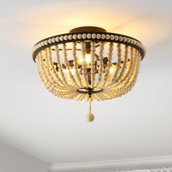 Safavieh Cascina Flush Mount Oil Rub Bronze Iron FLU4084A