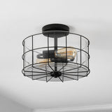 Safavieh Hannes Flush Mount Painted Matte Black Iron FLU4087A