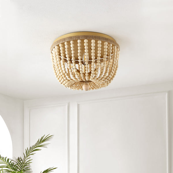 Safavieh Alodia Chandelier White Wash/Rope Metal / Wood / Rope FLU4098A