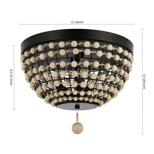 Safavieh Bolson Chandelier Natural Wood/Oil-Rubbed Bronze Metal / Wood FLU4099A