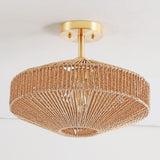 Safavieh Janora, 15.75 Inch, Natural/Gold, Paper Rope/Iron Flush Mount Natural / Gold Paper FLU4106A