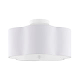 Safavieh Joeluna, 3 Light, 16 Inch, White/Chrome, Fabric/Iron Flush Mount White  FLU4114A