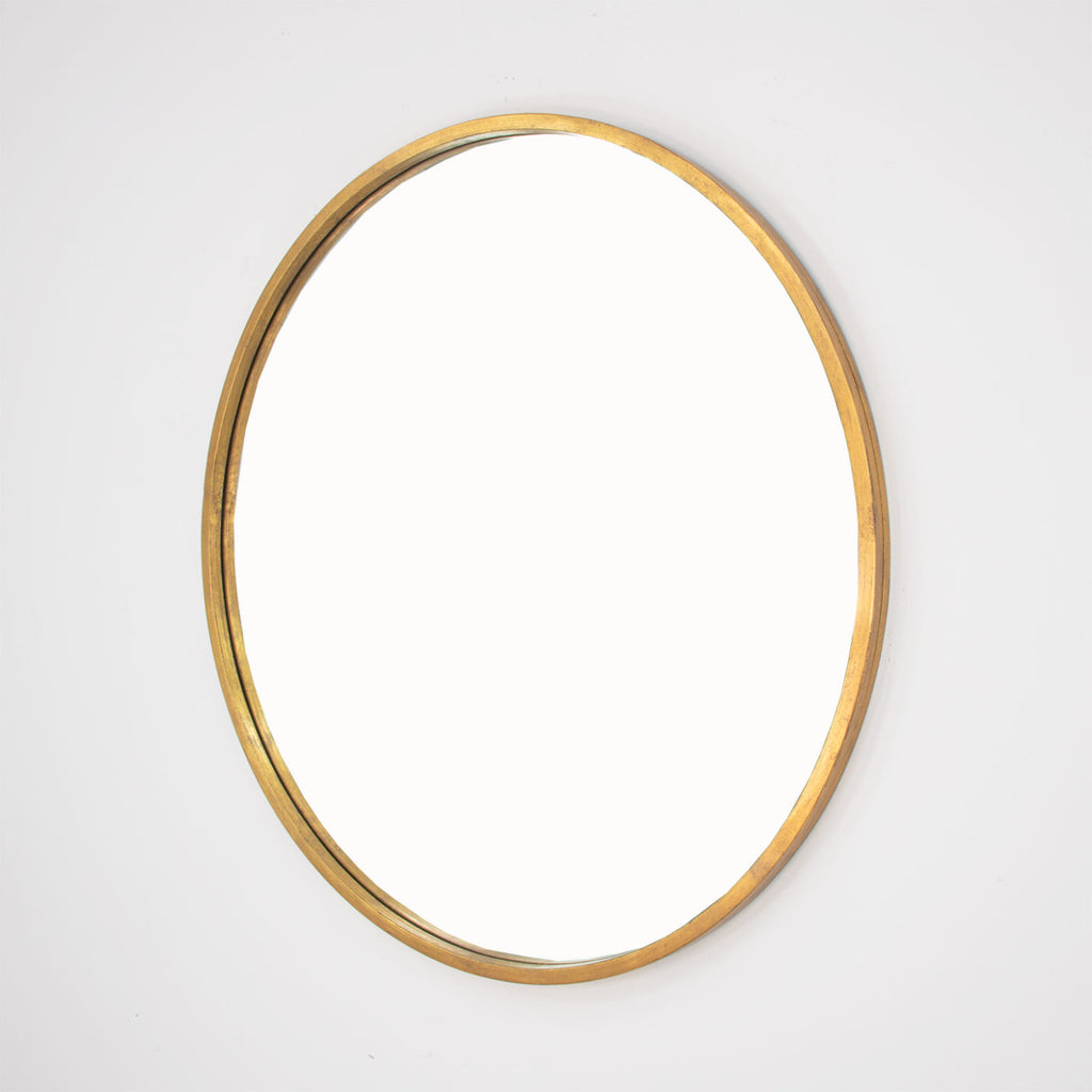 FM130 Gold Small Round Mirror – English Elm