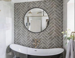 Zeugma FM131 Black Large Round Mirror