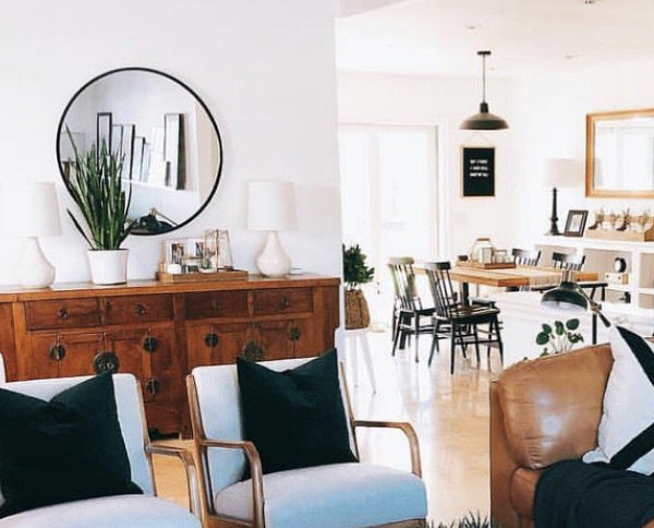 Zeugma FM131 Black Large Round Mirror