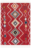 Farmhouse 599 Bohemian Power Loomed 100% Polyester Rug Red / Gold