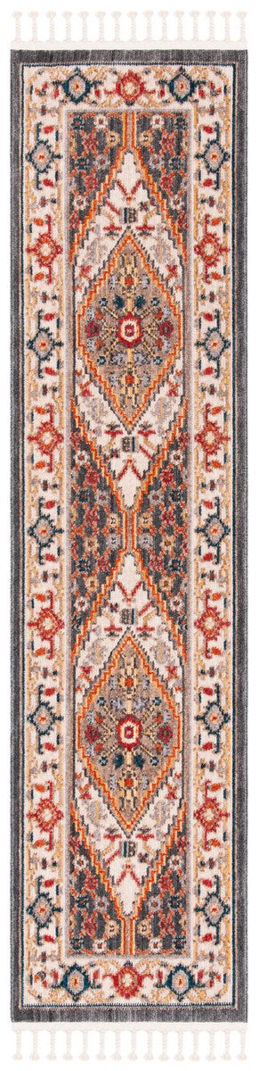 Farmhouse 800 Farmhouse 812 Bohemian Power Loomed 75% Polyester, 21% Cotton, 4% Latex Rug Charcoal / Ivory