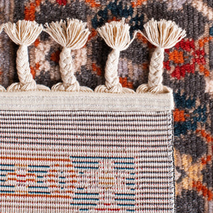 Farmhouse 800 Farmhouse 812 Bohemian Power Loomed 75% Polyester, 21% Cotton, 4% Latex Rug Charcoal / Ivory