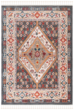 Farmhouse 800 Farmhouse 812 Bohemian Power Loomed 75% Polyester, 21% Cotton, 4% Latex Rug Charcoal / Ivory