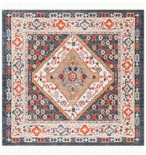 Farmhouse 800 Farmhouse 812 Bohemian Power Loomed 75% Polyester, 21% Cotton, 4% Latex Rug Charcoal / Ivory
