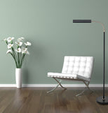 Fusion Floor Lamp Black With Satin Nickel Accents House of Troy FN100-BLK/SN