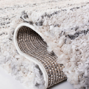 Fontana Shag  800 Fontana Shag 842 Shag & Flokati Power Loomed Polypropylene Pile Rug Ivory / Grey