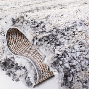 Fontana Shag  800 Fontana 856 Shag & Flokati Power Loomed Polypropylene Pile Rug Grey / Ivory