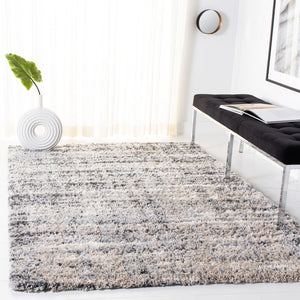 Fontana Shag  800 Fontana 856 Shag & Flokati Power Loomed Polypropylene Pile Rug Grey / Ivory