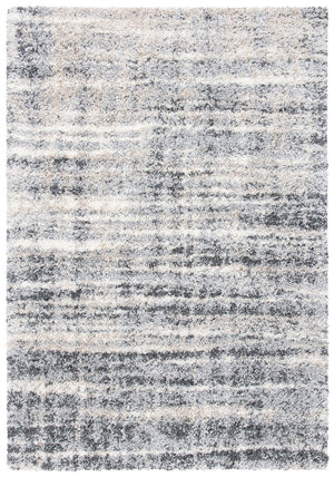 Fontana Shag  800 Fontana 856 Shag & Flokati Power Loomed Polypropylene Pile Rug Grey / Ivory