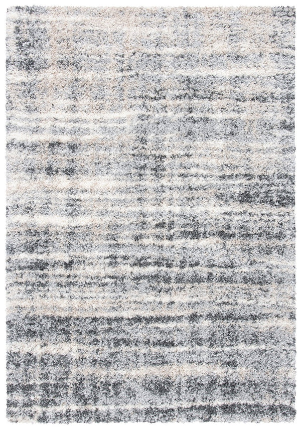 Fontana Shag  800 Fontana 856 Shag & Flokati Power Loomed Polypropylene Pile Rug Grey / Ivory