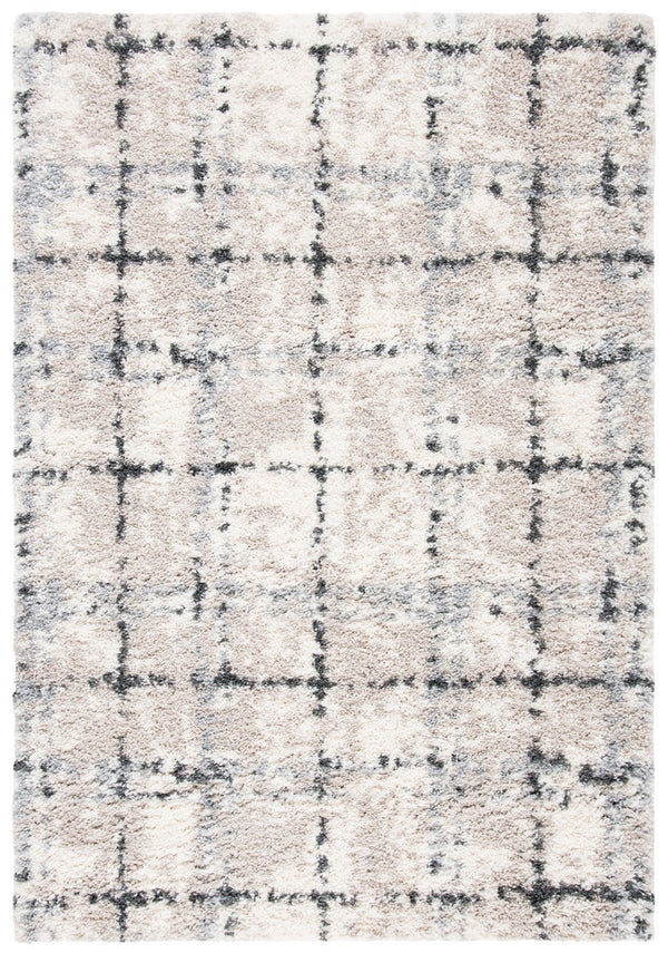 Fontana Shag  800 Fontana Shag 868 Shag & Flokati Power Loomed Polypropylene Pile Rug Grey / Ivory