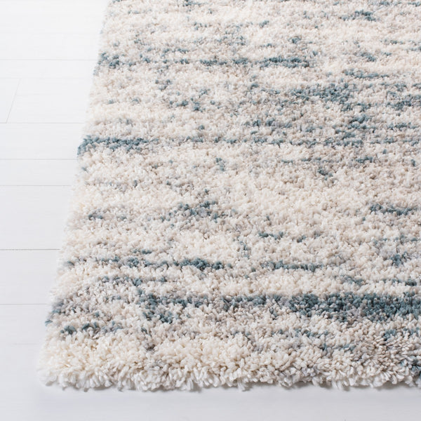 Fontana Shag  800 Fontana Shag 873 Shag & Flokati Power Loomed Polypropylene Pile Rug Ivory / Teal