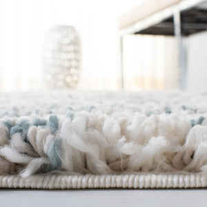 Fontana Shag  800 Fontana Shag 873 Shag & Flokati Power Loomed Polypropylene Pile Rug Ivory / Teal