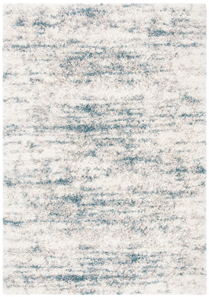 Fontana Shag  800 Fontana Shag 873 Shag & Flokati Power Loomed Polypropylene Pile Rug Ivory / Teal